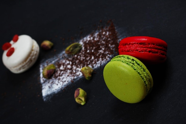 close-up of macaroons