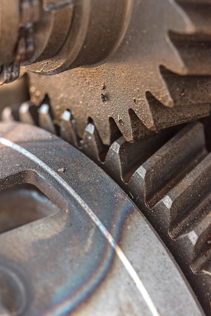 close-up of machine gear in industry