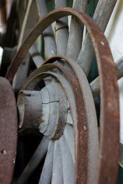 Photo close-up of machine part in factory