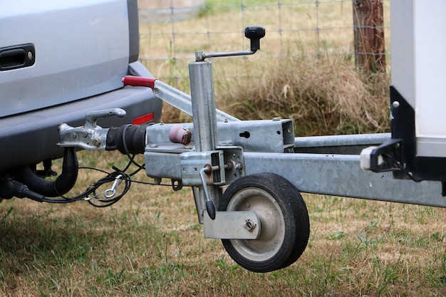 Close-up of machine part on field