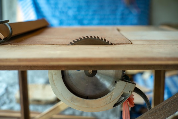 Close-up of machinery on table