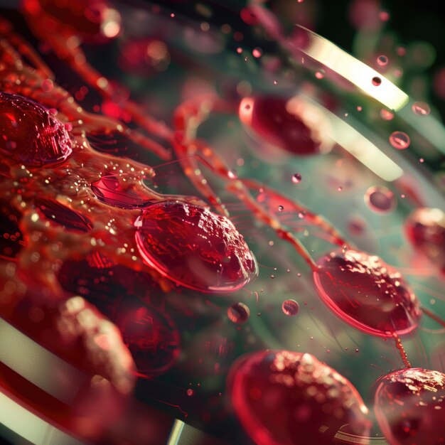 Close up macro abstract foto van pandemische virussen of bacteriële groei in Petri-schotel medische wetenschap