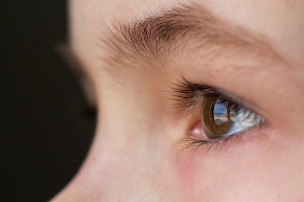 Close up macro of child boy eye