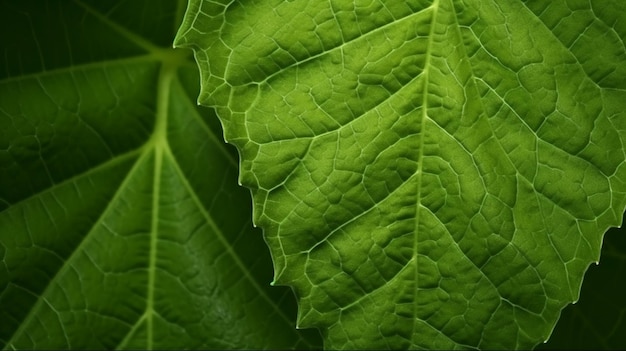 close up or macro photgraphy of a green leaf