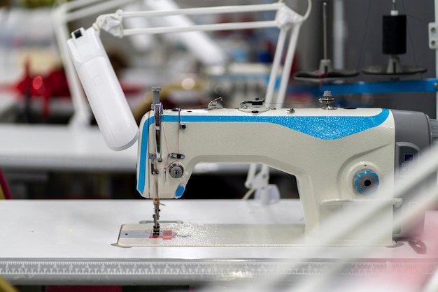 Photo close up macro photo of a needle of sewing machine