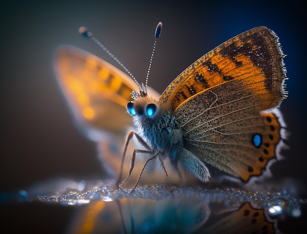 Close-up Macrofotografie van een kleine vlinder Natuurlijke schoonheid van dichtbij vastgelegd