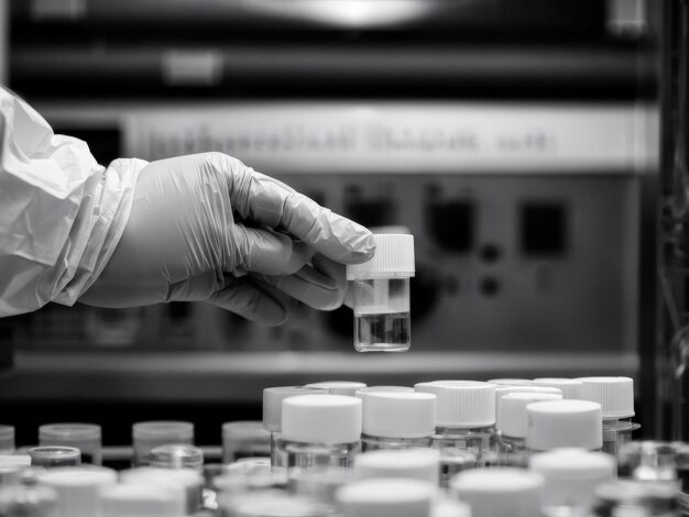 Photo close up of male scientist in lab close up of male scientist in lab