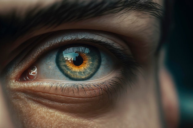 Close up of a man eye Generative AI