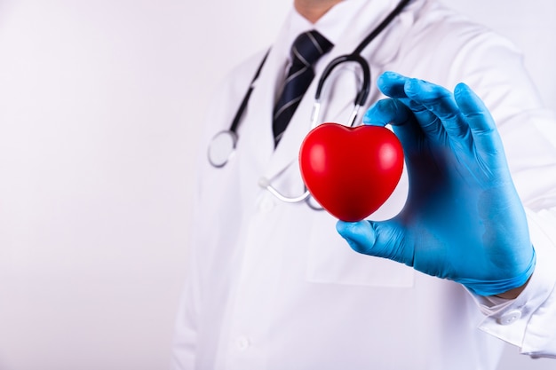 Close up of man hands with heart