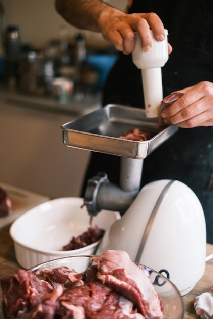 Photo close-up of man preparing food