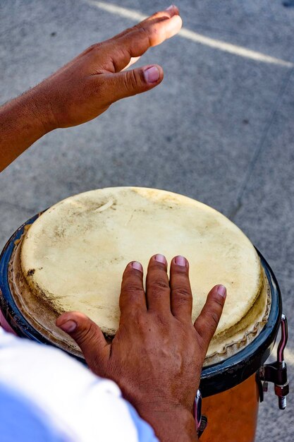 Close-up of man preparing food