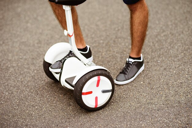 Close Up. Man's Feet On Gyroboard.