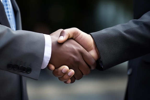 A close up of a man shaking hands with another man.