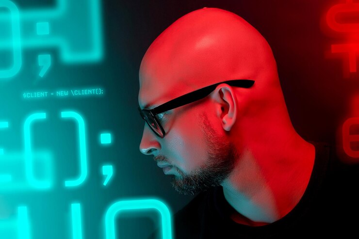 Photo close-up of man wearing eyeglasses