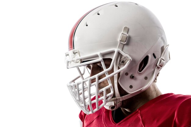 Photo close-up of man wearing helmet against white background