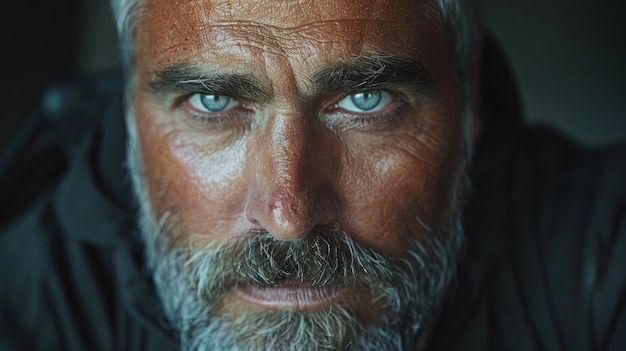 Close Up of Man With Blue Eyes