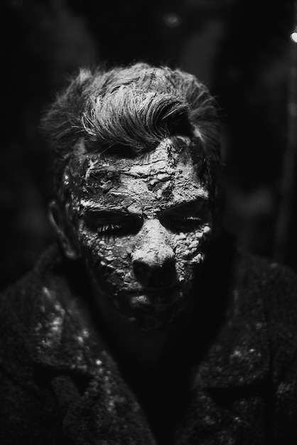 Photo close-up of man with face paint