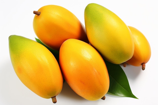 A close up mango isolated on a white background organic natural exotic fruits