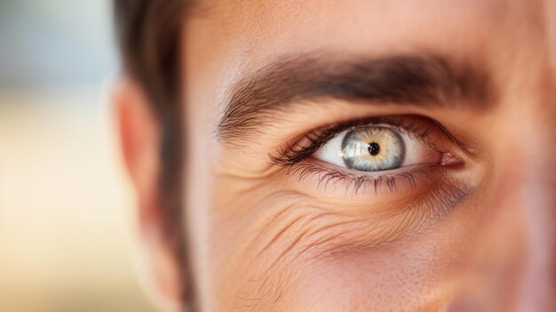 Photo a close up of a mans eye ai