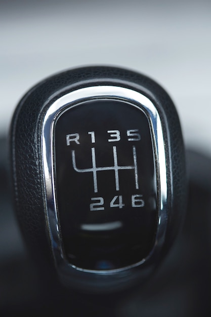 Photo close up of the manual gearbox transmission handle