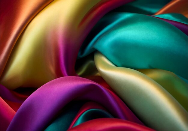 Photo a close up of many colorful silks