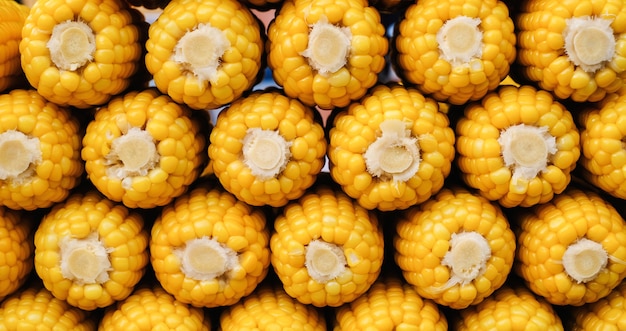 Close up many corn boil