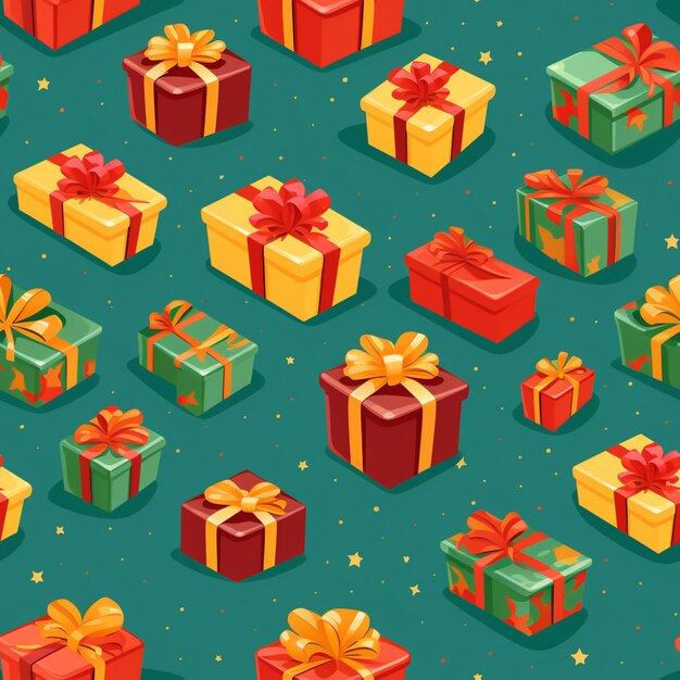 Photo a close up of many different colored presents with bows generative ai