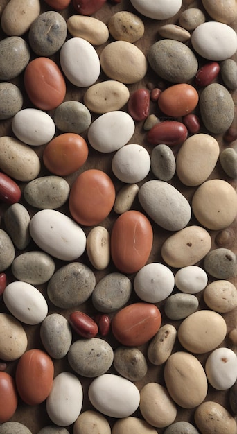 a close up of many different colored rocks with one that has a white one that says  rock
