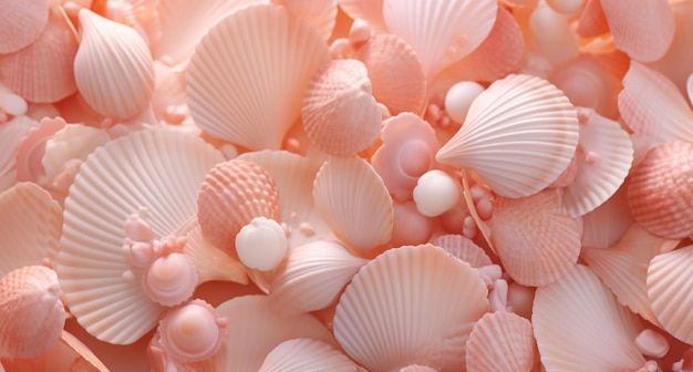 a close up of many shells on a background