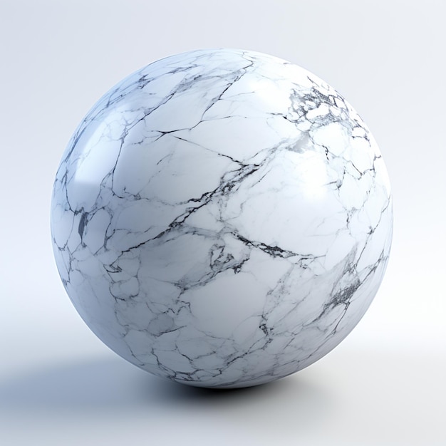 a close up of a marble ball on a white surface generative ai