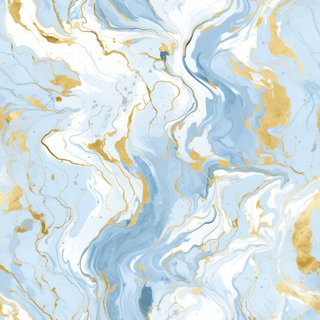 Photo a close up of a marble surface with gold and blue paint generative ai