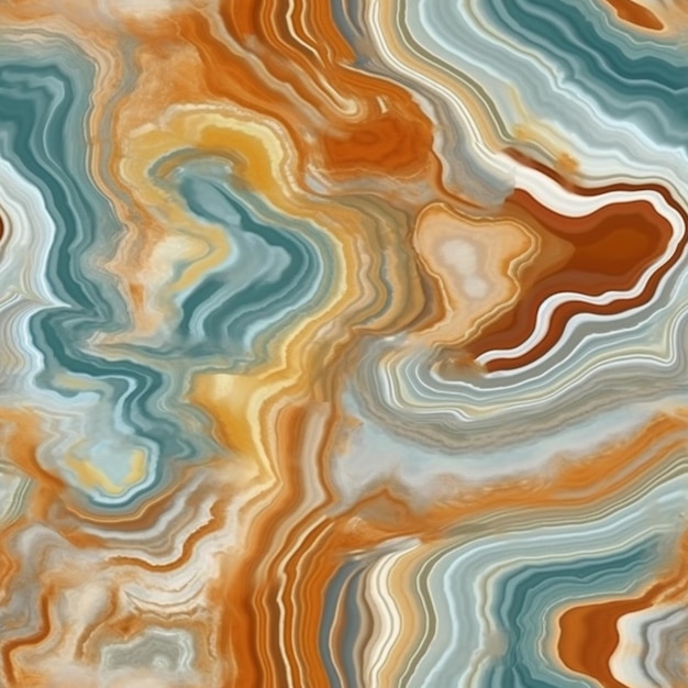 매우 다채로운 패턴 생성 AI가 있는 대리석 표면의 클로즈업