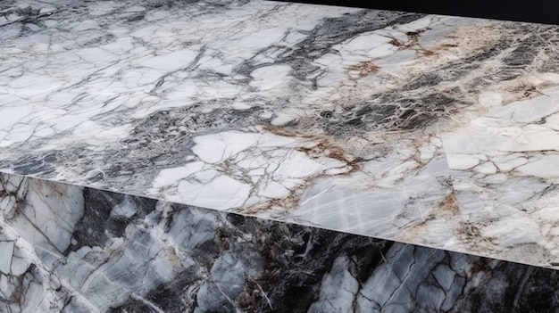 A close up of a marble table with the word marble on it