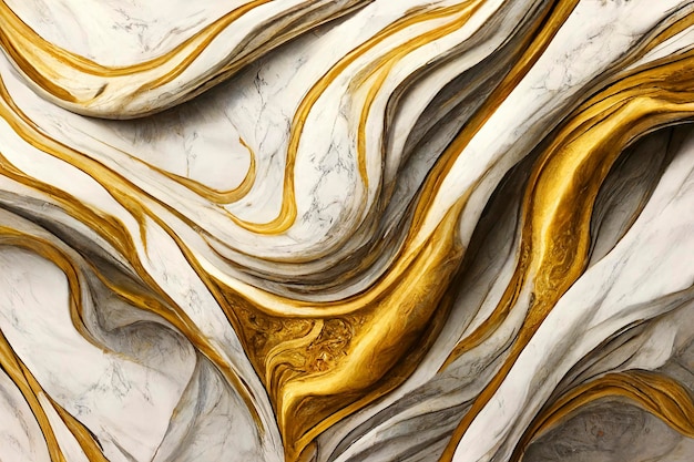 A close up of a marble wall with gold and white marble.