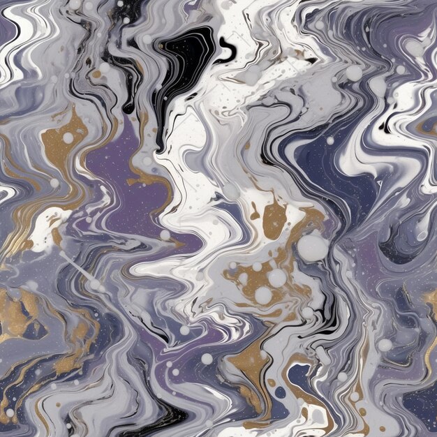 Photo a close up of a marbled surface with a gold and black design generative ai