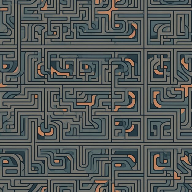 A close up of a maze with a clock on it generative ai