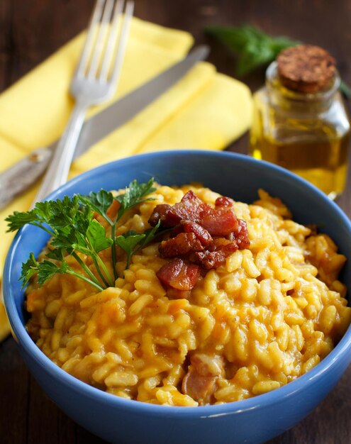 Close-up of meal served in bowl on table