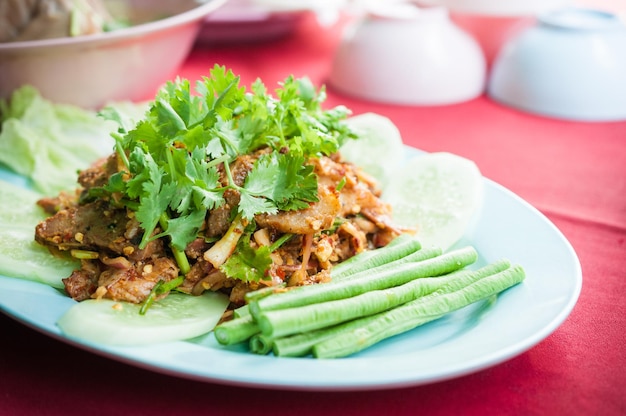 Photo close-up of meal served in plate