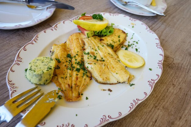 Close-up of meal served in plate