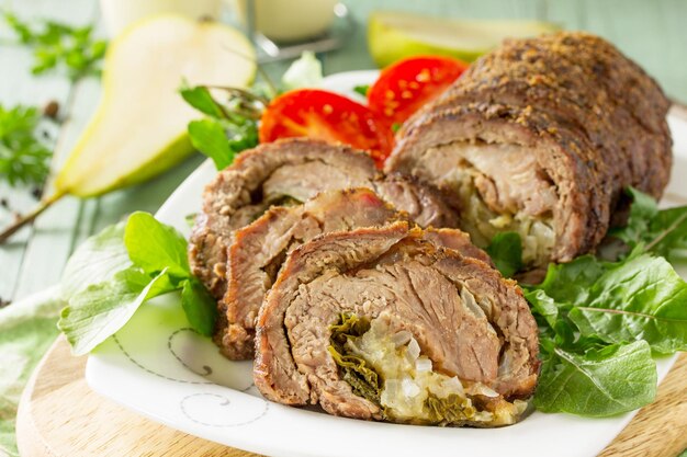 Photo close-up of meal served in plate