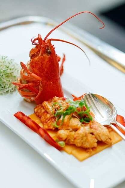 Close-up of meal served in plate