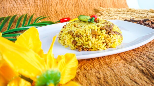 Close-up of meal served in plate