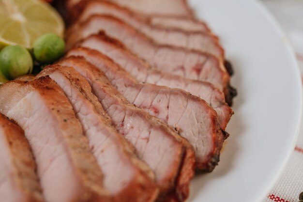 Photo close-up of meal served in plate