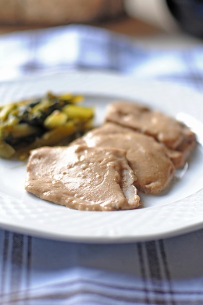 Close-up of meal served in plate