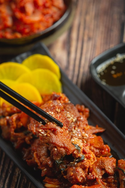 Close-up of meat on barbecue grill