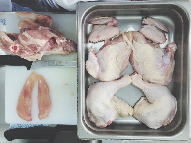 Photo close-up of meat on barbecue grill