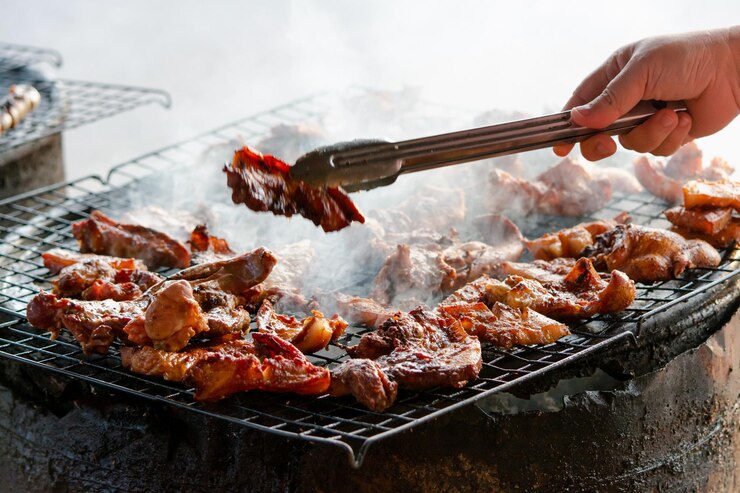 Photo バーベキュー・グリルの肉のクローズアップ