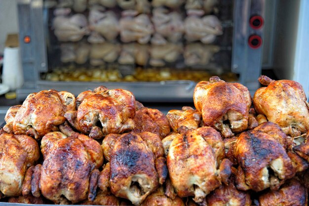 Close-up of meat on barbecue grill