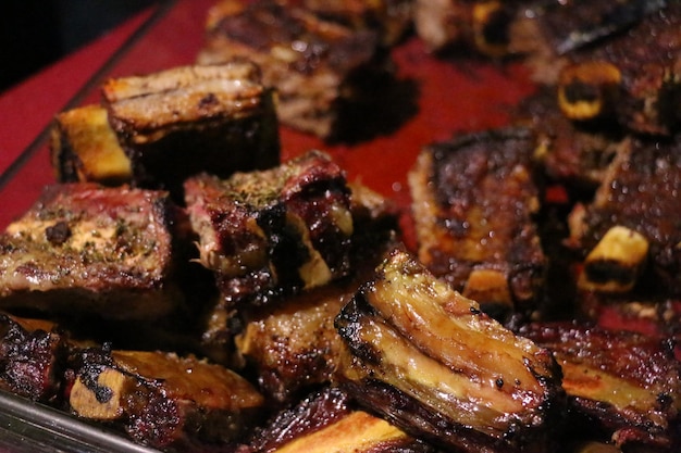 Photo close-up of meat in container