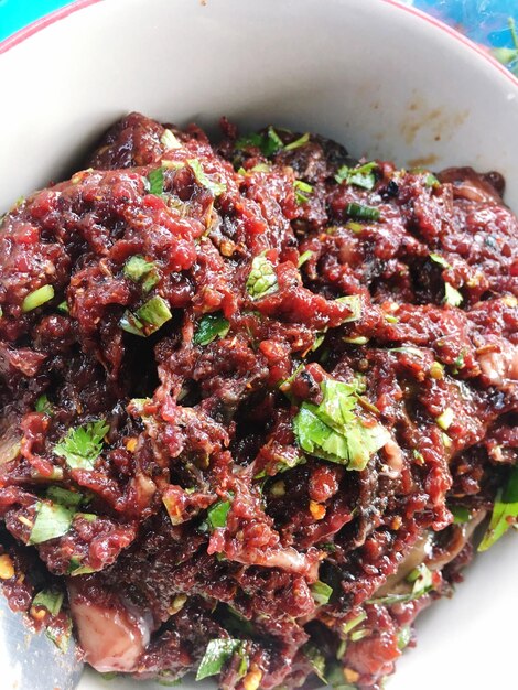 Photo close-up of meat on plate